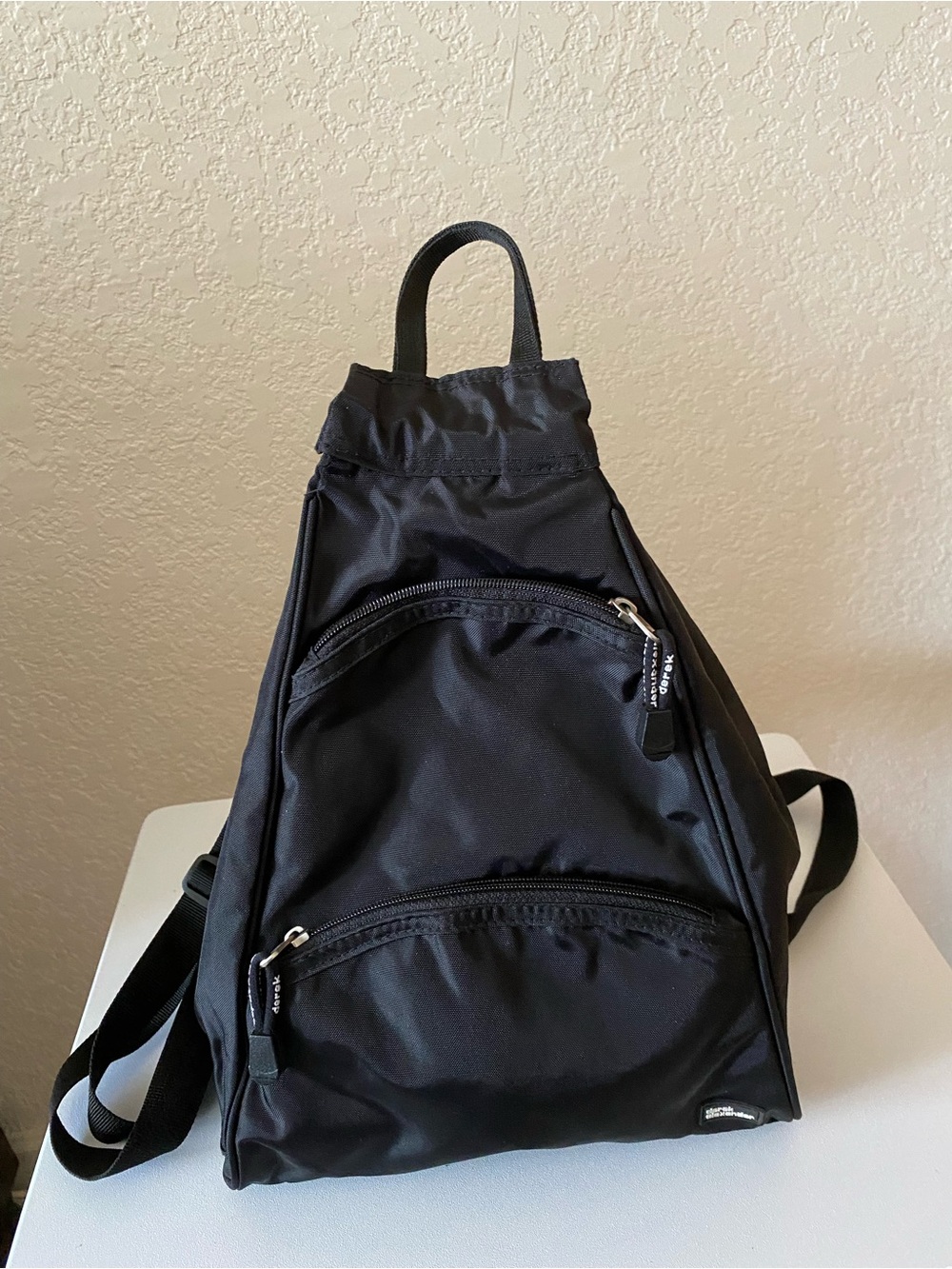 Derek Alexander Black Minimalist Small Nylon Travel Backpack NWOT